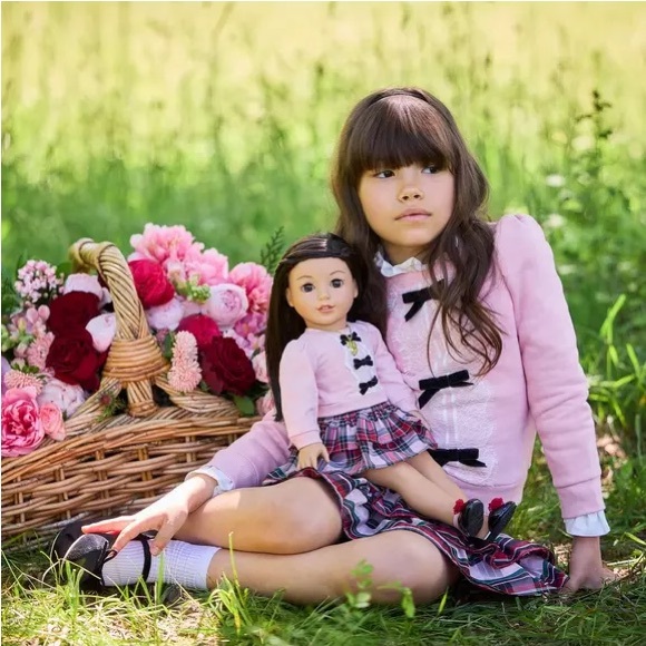 NWOT Janie and Jack x American Girl Holiday Wrapped in a Bow Pink Sweatshirt 7 - Picture 4 of 9